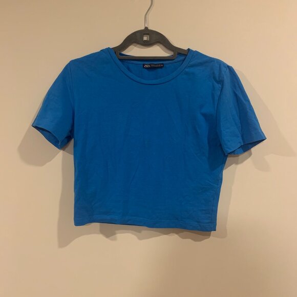 Cropped blue t-shirt - Picture 3 of 3